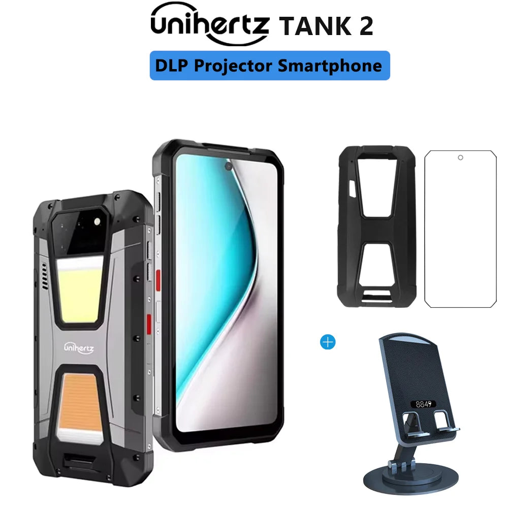 Unihertz 8849 tank 2 powered projector smartphone 22GB 256GB camping light cellphones 108mp G99 64MP night vision mobile phones