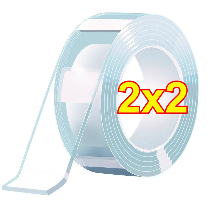Nano Tape Double Sided Tape Transparent Reusable Waterproof Adhesive Tapes Cleanable Kitchen Bathroom Supplies Tapes