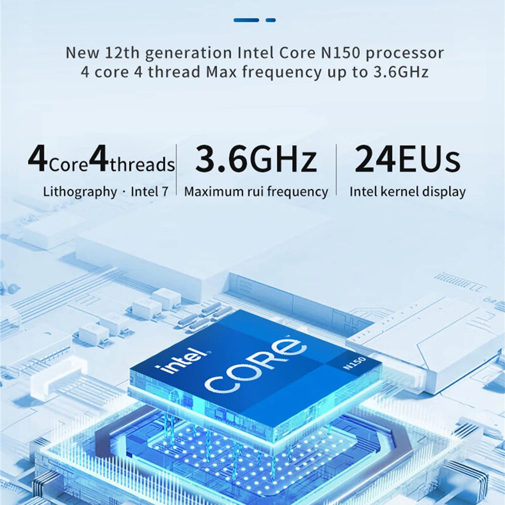 MLLSE G2 Pro Mini PC Intel Twin Lake N150 Processor LPDDR5 12GB RAM 512GB ROM Windows 11 Pro WiFi 5 BT5.2 Desktop Computer