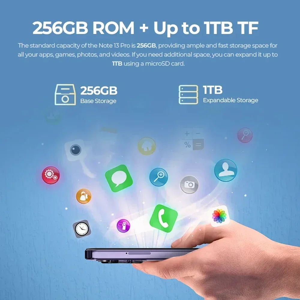 HOTWAV Note 13 Pro Smartphone 6.6 Inch HD+ 90Hz 16GB+256GB Mobile Phone 50MP AI Camera 5160mAh 18W Fast Charging Cell Phone NFC