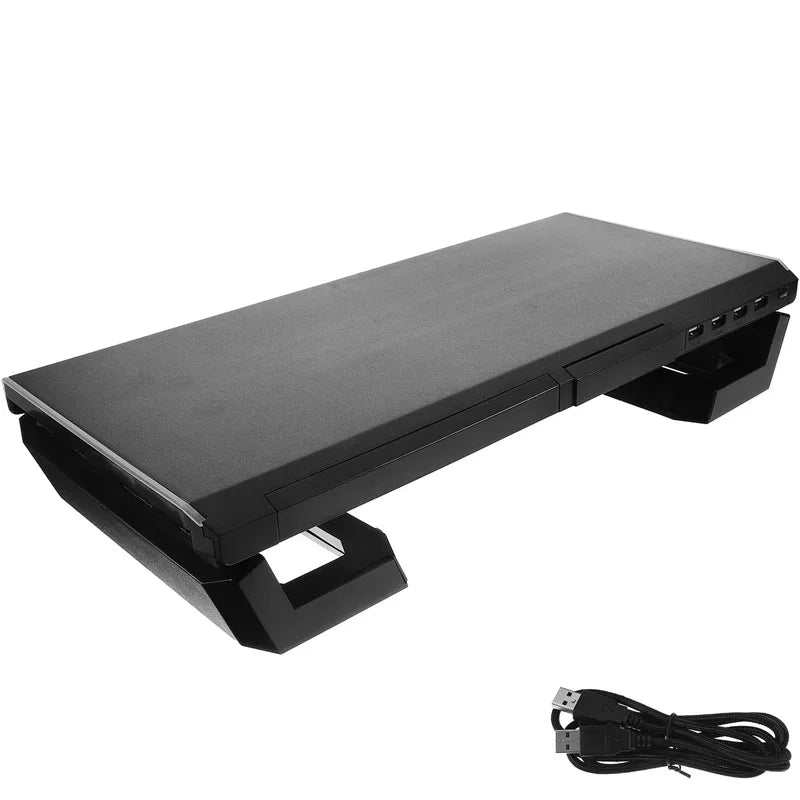Plastic Laptop Monitor Riser Computer Shelf Desk Holder Elevating Desk ganizer Office Stands USB Port RGB Lights