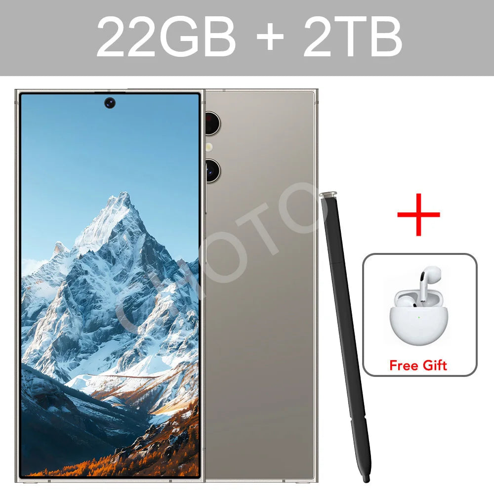 Screen Protector For SMS 25 Ultra Mobile Phones 22GB+2TB Cell Phone Tempered Glass Film For Android Smartphone 7.3''HD Cellphone