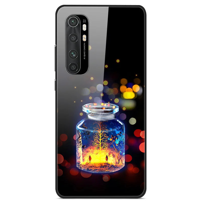 For Xiaomi Mi Note 10 Lite RU 6 GB 128 GB Case Tempered Glass Hard Back Cover For Xiaomi Mi Note 10 Lite Case Note10 Lite Fundas