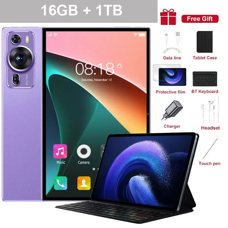 2025 New Original P60PRO Tablets 12inch Global Version HD Tab Android 14 16GB+1TB Tablet 20000mAh 5G Dual SIM WiFi GPS Tablet PC