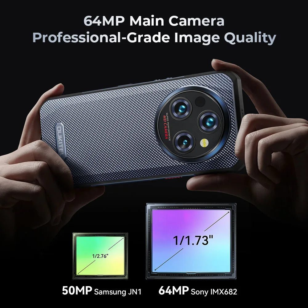Oukitel WP35 Rugged Smartphone, 5G, 11000mAh, 24GB + 256GB, Android 14, 64 MP, NFC Cell Phone, Green