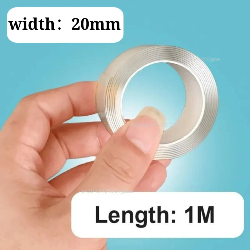 SEAMETAL Super Strong Double Sided Adhesive Tape Washable Reusable Transparent Double Tape No Trace Sticker for Car Home Office