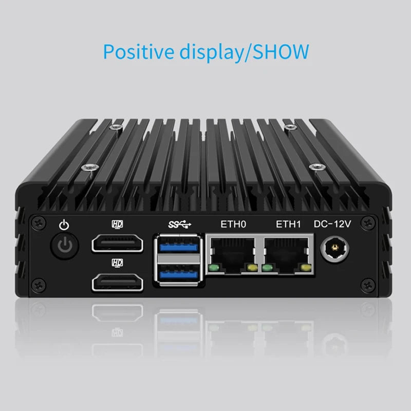 P1 Mini PC 6W Low Power Intel N3160 Quad Core Quad Thread X86 Soft Router 2*1000M Lan Port HD-MI Output Metal Case