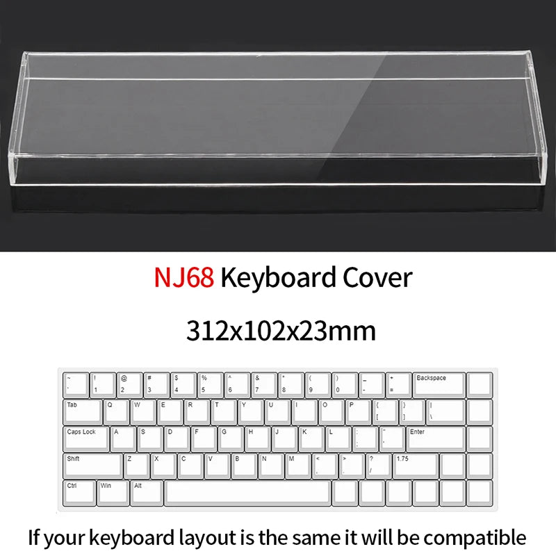 Acrylic Keyboard Clear Protector Case Mechanical Keyboard Dust Cover For 60/61/64 96 98104/108 Key Mouse Cover Keyboard Cover