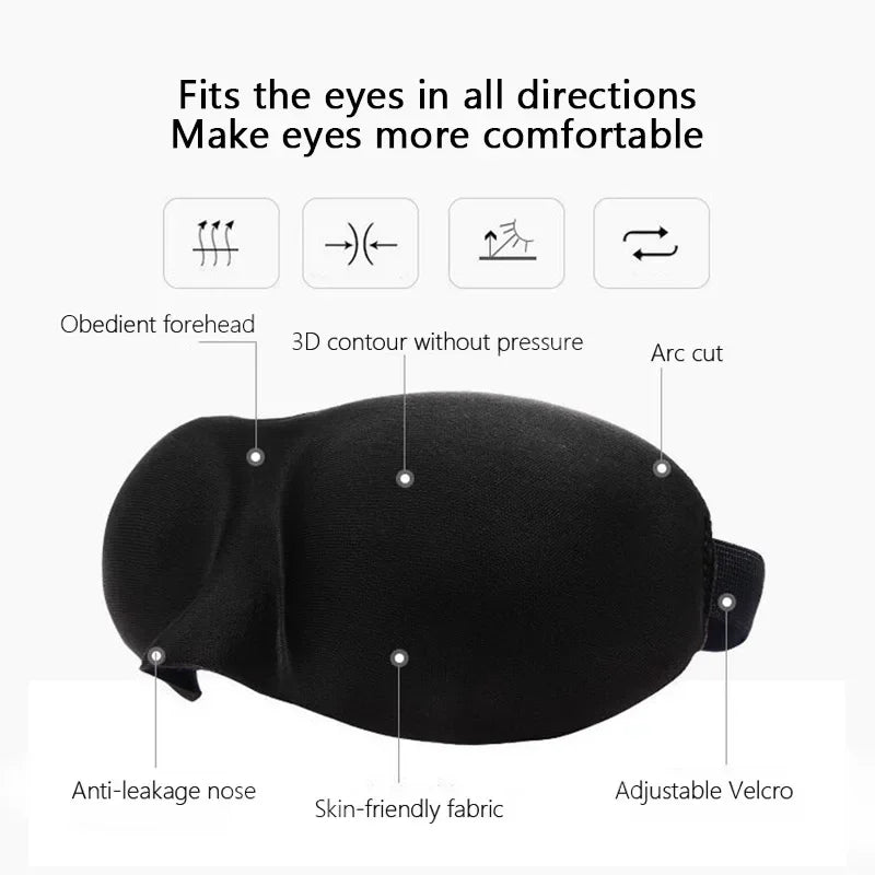 Breathable 3D Sleeping Eye Mask Strong Blackout Eye Mask Eye Mask Soft Portable Blindfold Travel Eyeshade for School Home Office