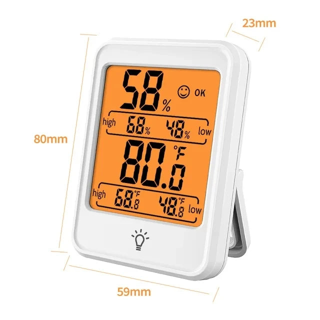 Indoor Digital Temperature Humidity Meter With Stand Magnet Portable House Office Temperature Monitor Thermometer Hygrometer