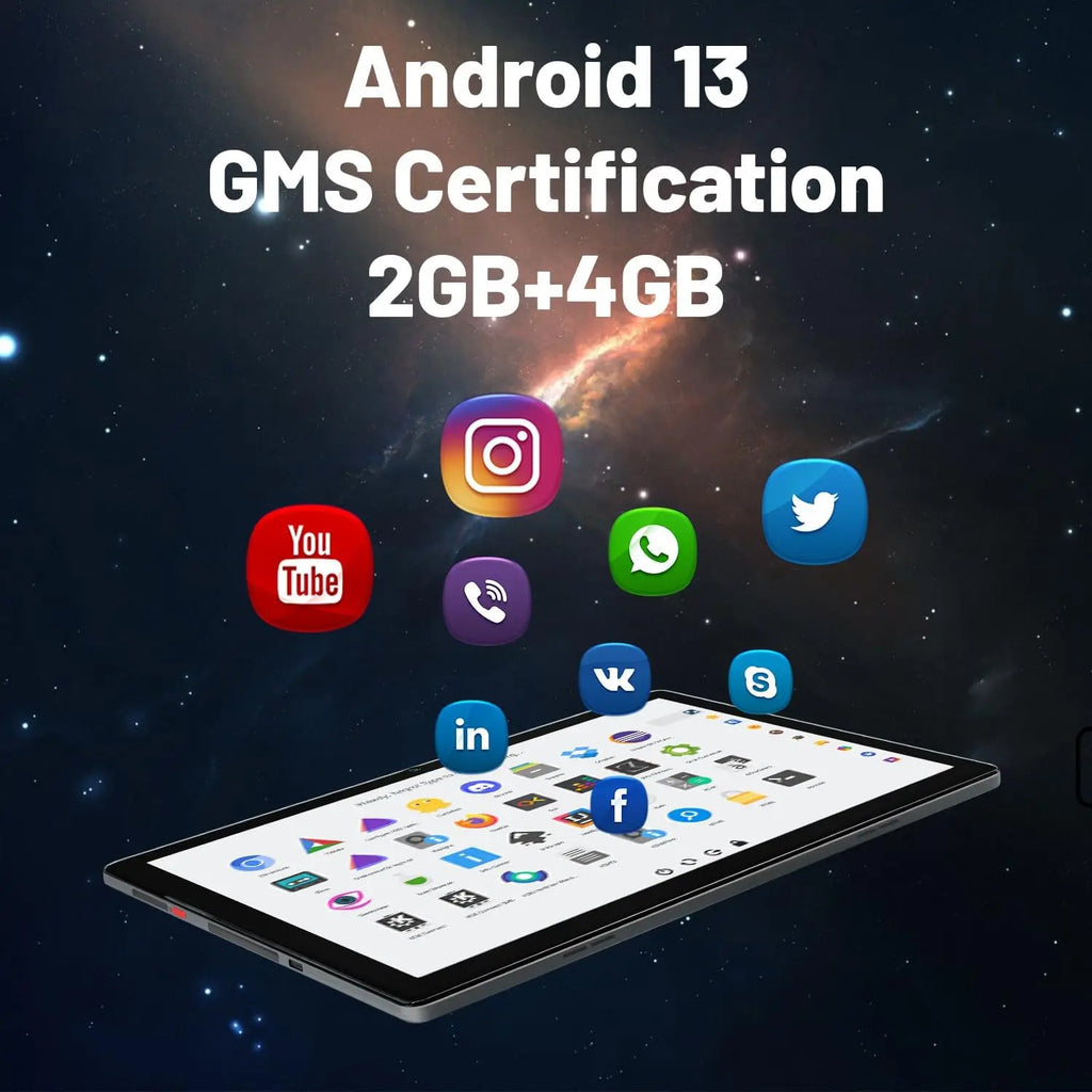 AEEZO MB1001 10 Inch Tablet Android 13 6GB RAM 64GB ROM 128GB Expandable 5000mAh Battery HD IPS Display Dual Camera Tablets PC