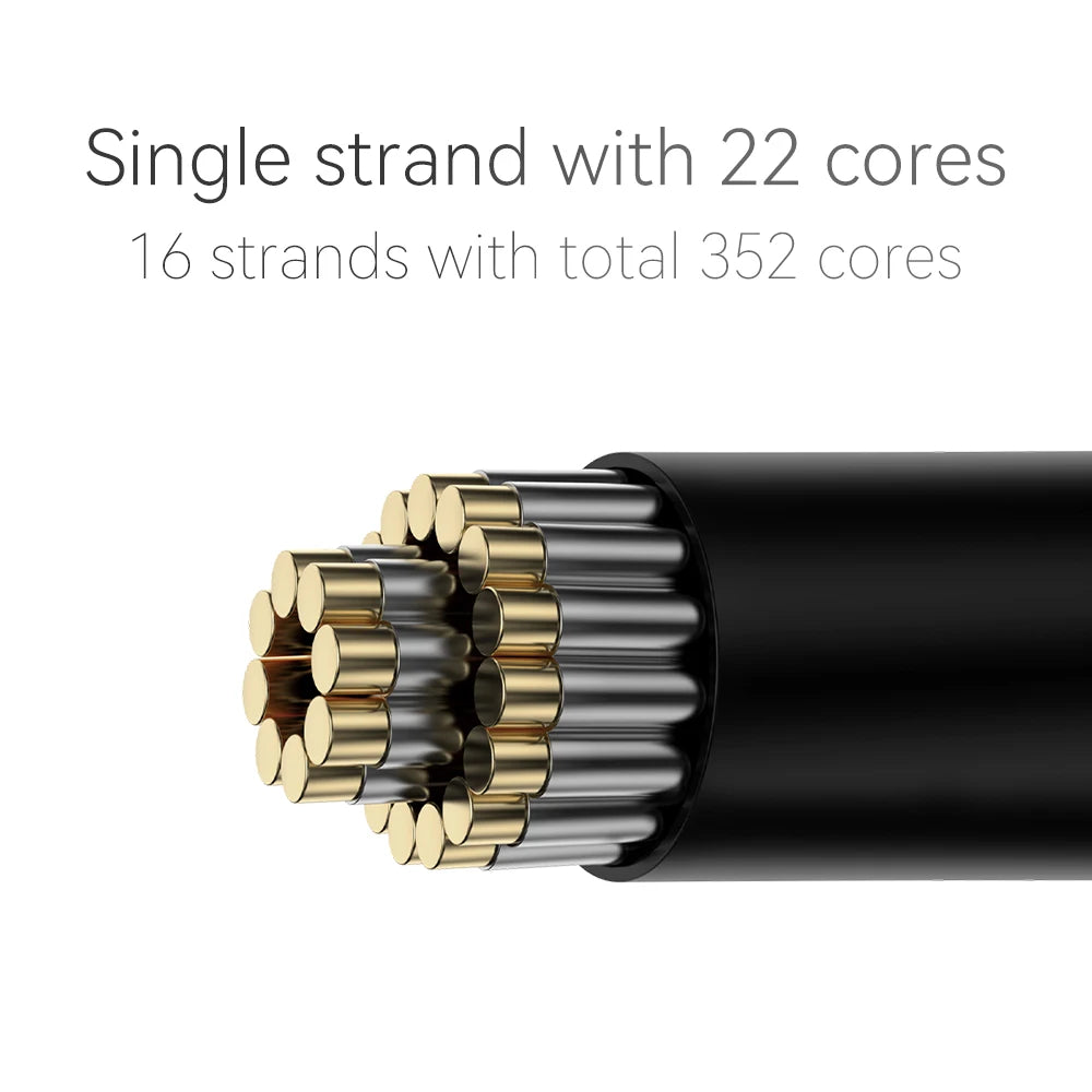 QKZ Q1 MAX 16 Stand 352 Cores Earphones Upgrade Cable 3 in 1 Silver Plated MMCX QDC KZ C Pin for QKZ HBB ZXT AS16 PRO ZSN PRO X