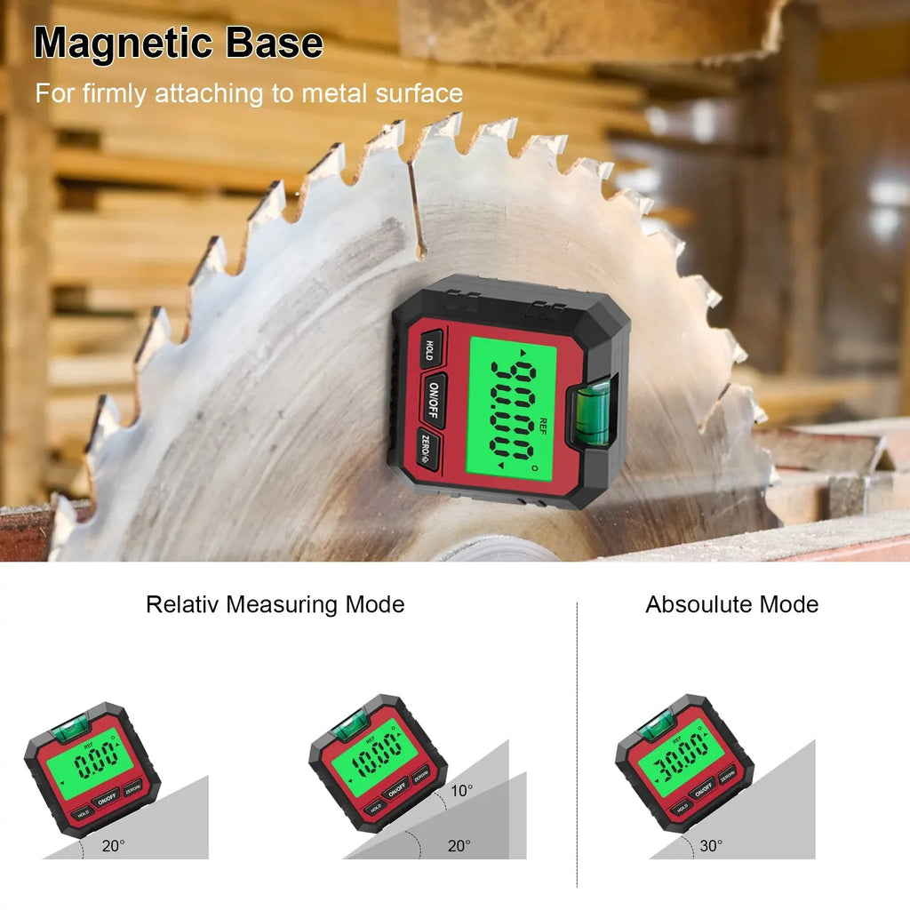 360 Degree Digital Angle Finder Level Box Protractor Bevel Ruler Gauge Inclinometer with Magnetic Based Backlight