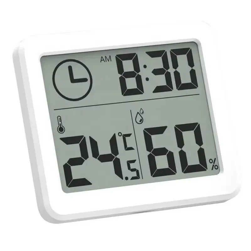 Large LCD Screen Digital Temperature Humidity Table Clock Automatic Monitoring Multifunction Electronic Desk Clock