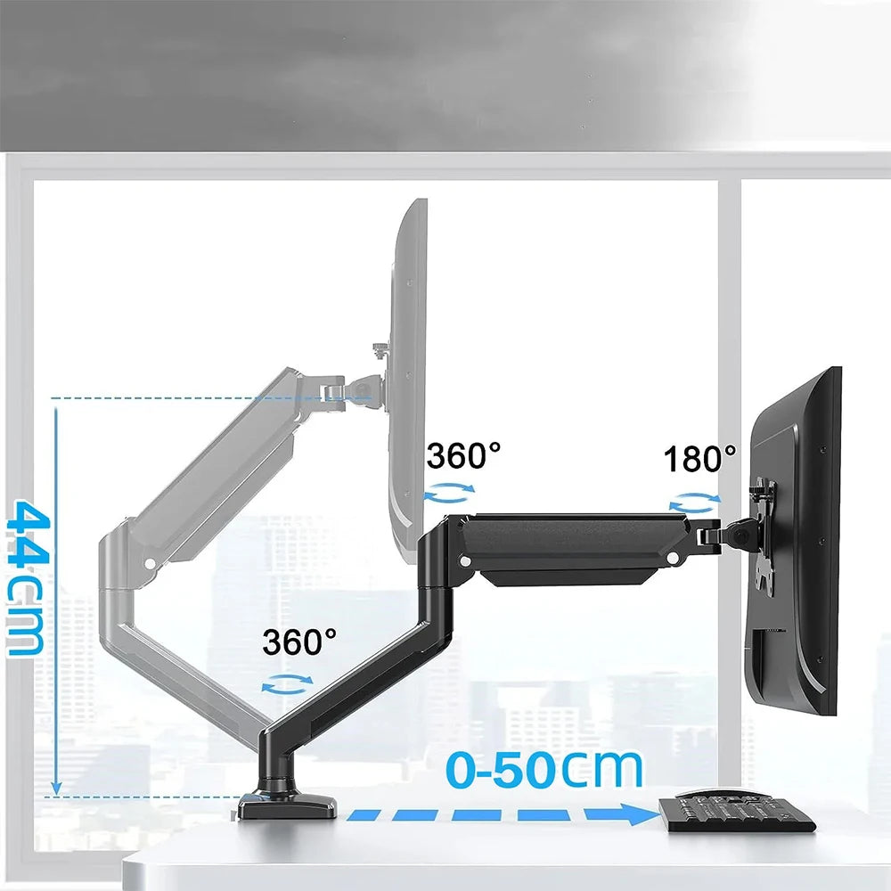Dual Monitor up to 32 inches and 19.8 lbs per Screen Mechanical Arm Desk Mount VESA 100x100mm Height Adjustable Monitor Stand