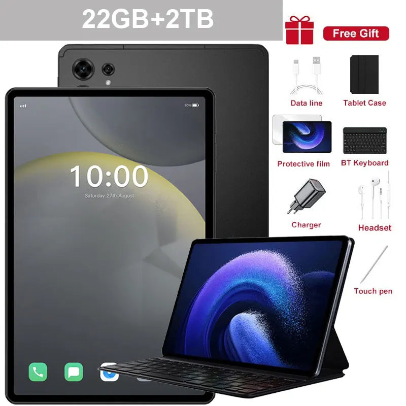 New Pad 7s pro Tablet PC 10000mAh 5G Dual SIM Android 15 Original 22GB+2TB Global Version 10 Inch Kids Tab Tablets With keyboard
