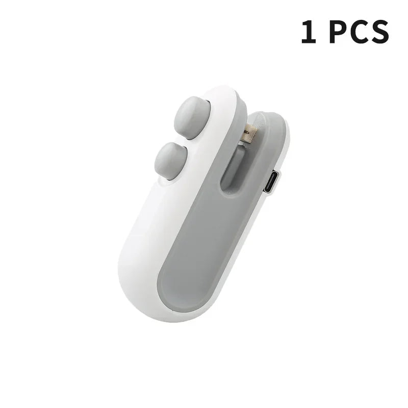 HOMEFISH Mini Handheld Heat Sealer USB Rechargeable Food Storage Bag Plastic Packaging Machine Clip Bag Portable Food Sealer