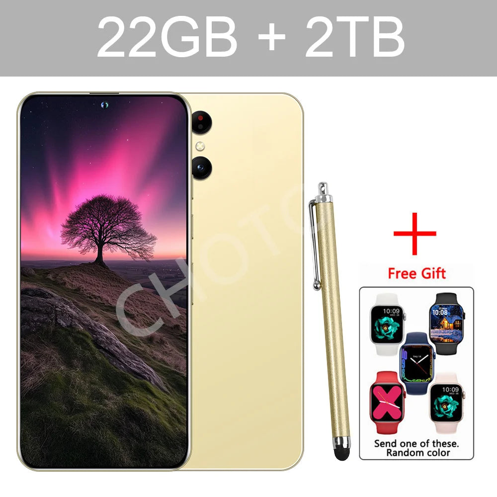 New SMS 24 Ultra Mobile Phones 22GB+2TB Global Version Smartphone 5G Dual Sim Android Cellphones Snapdragon 8 gen 3 Cell Phone