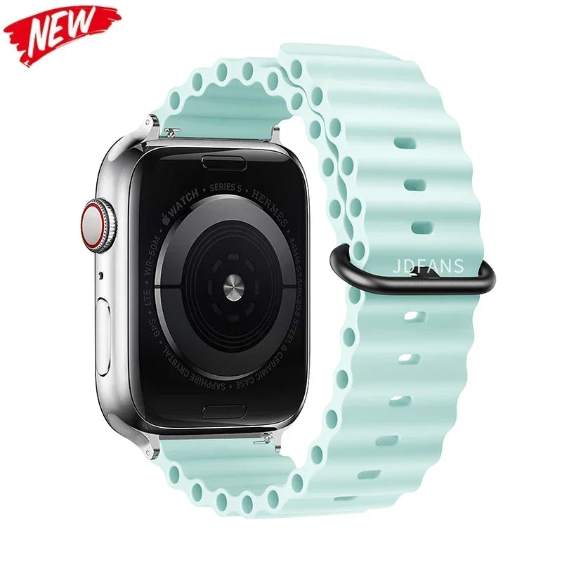 Ocean strap For Apple Watch Ultra 2 Band 49mm 10 9 8 7 45mm 41mm Silicone Bracelet Wristband iWatch 6 5 4 3 SE 44mm 40 42mm band