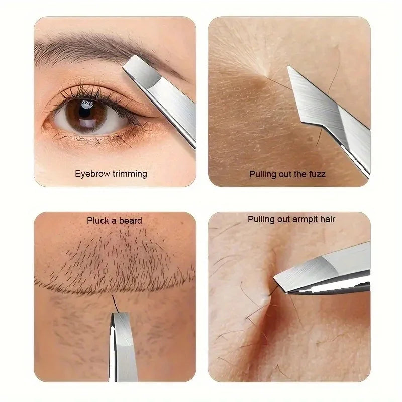 4Pcs Tweezers Set-Precision Eyebrow And Facial Hair Debris And Endogenous Hair Removal Suitable for Both Men And Wome