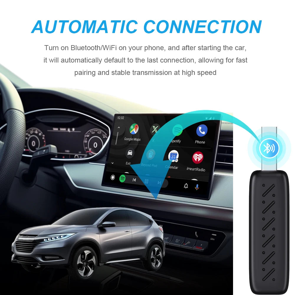 NEW 2in1 Mini  Wireless Carplay Adapter And Android Auto Wireless Adapter  Wired to Wireless Plug And Play  For 99% OEM Cars