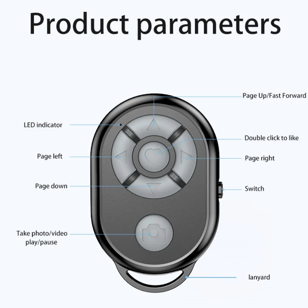 Bluetooth Remote Control for iPhone Xiaomi Android iOS Phones Selfie Stick Wireless Shutter Portable Phone Camera Controller