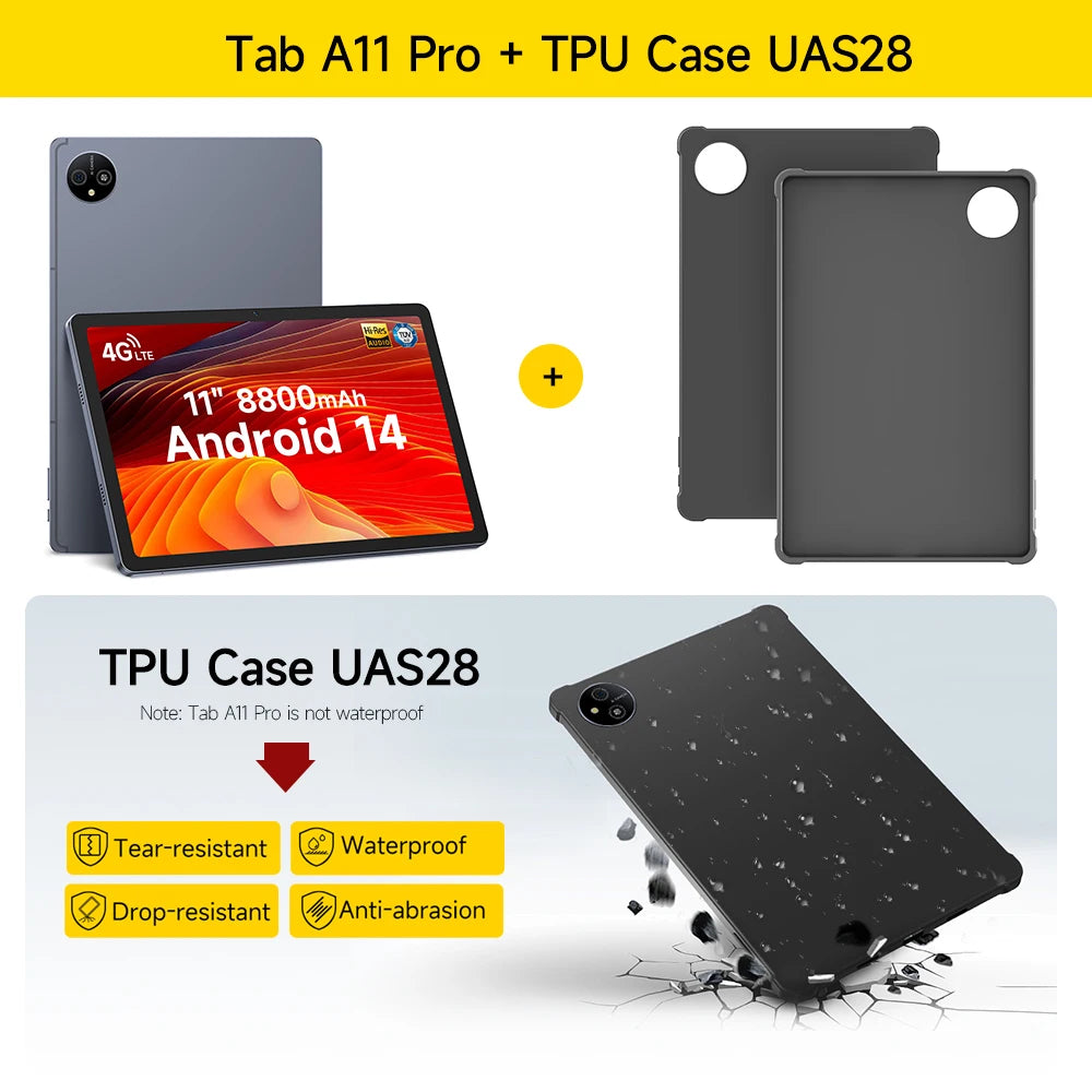 Ulefone Tab A11 Pro Tablet  16GB RAM (8+8) 128GB/256GB ROM 11‘’ MTK Helio G99 Android 14 8800mAh 4G Tablet