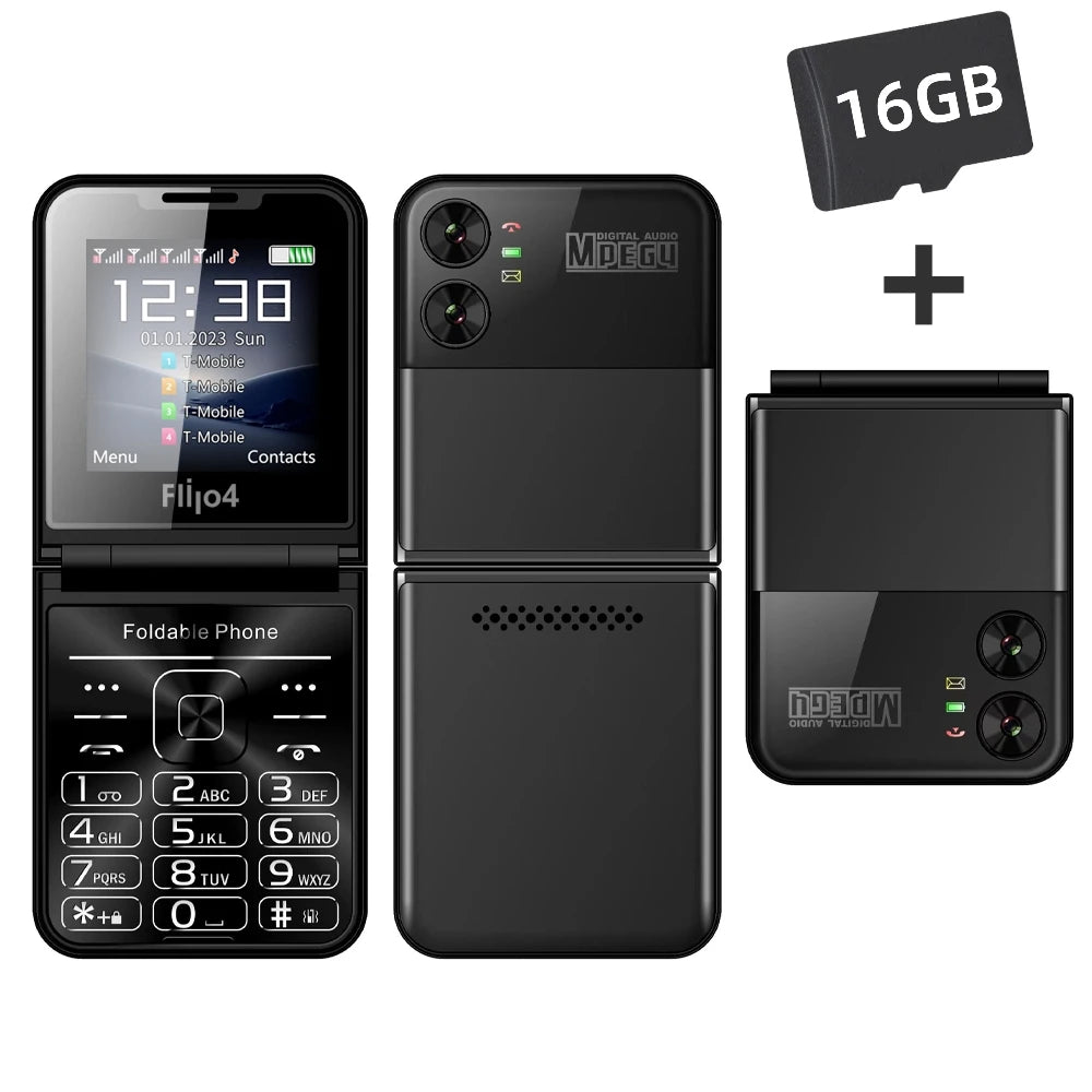 SERVO Flilo4 Flip Cellphone Four SIM Card GSM Cellular Network Flashlight Speed Dial Magic Voice Foldable Mobile Phone Low Price