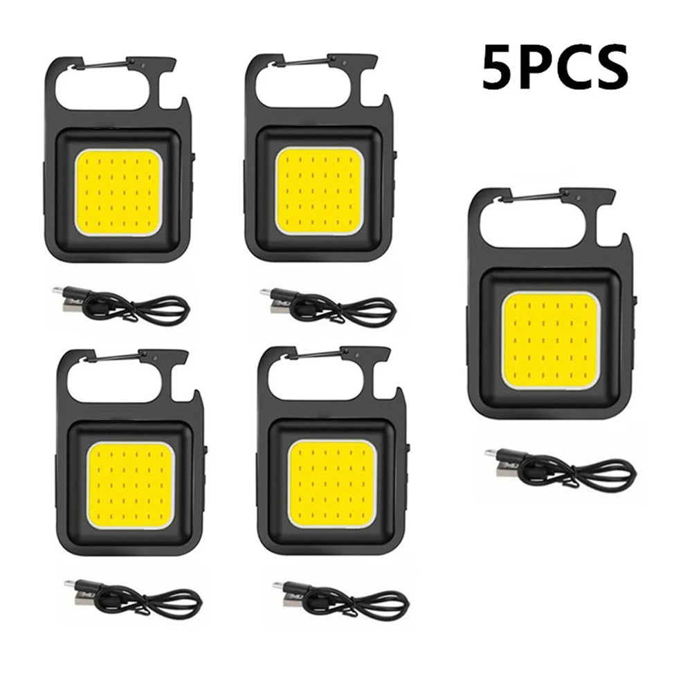 Super Bright MINI COB Keychain Flashlight Charging Lamp Camping Lights with Magnet 3 Lighting Modes for Camping Home