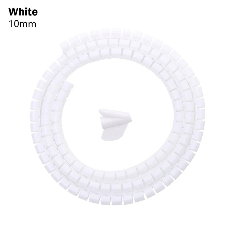 2M Spiral Cable Wire Protector Cable Organizer Computer Cord Protective Tube Clip Organizer Management Tools 10/16/22/28/32mm