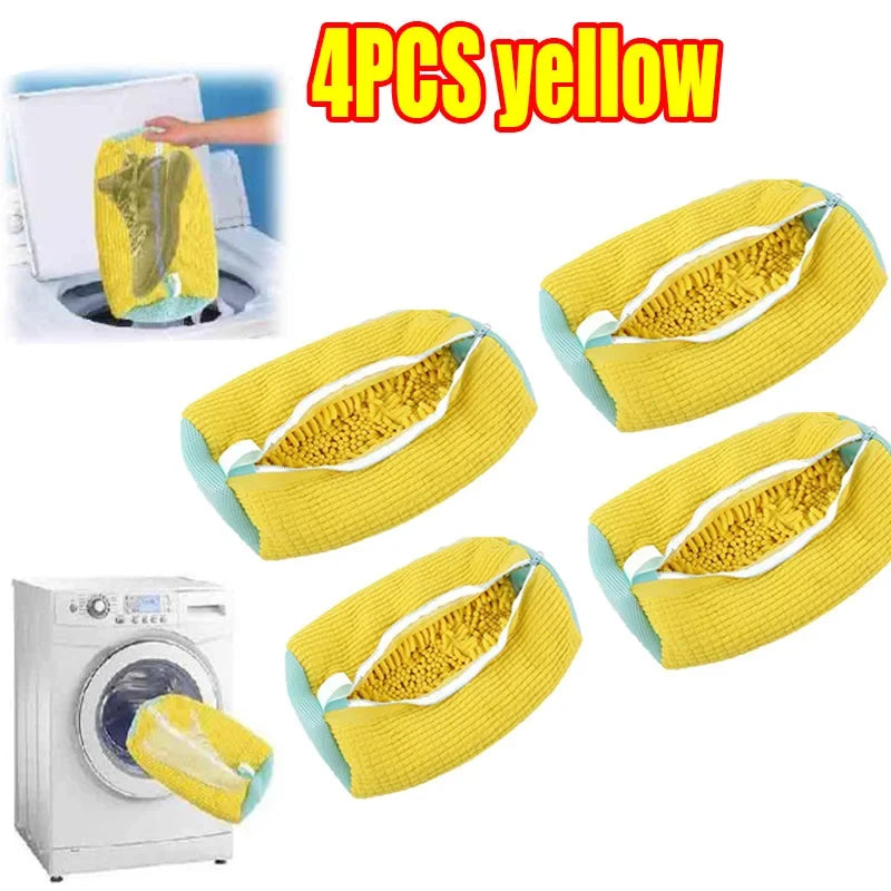1/2PCS Wash Shoes Bag Padded Net Laundry Shoes Protector Fluffy fibers Polyester Washing Shoes Machine Laundry Bag Drying Bags