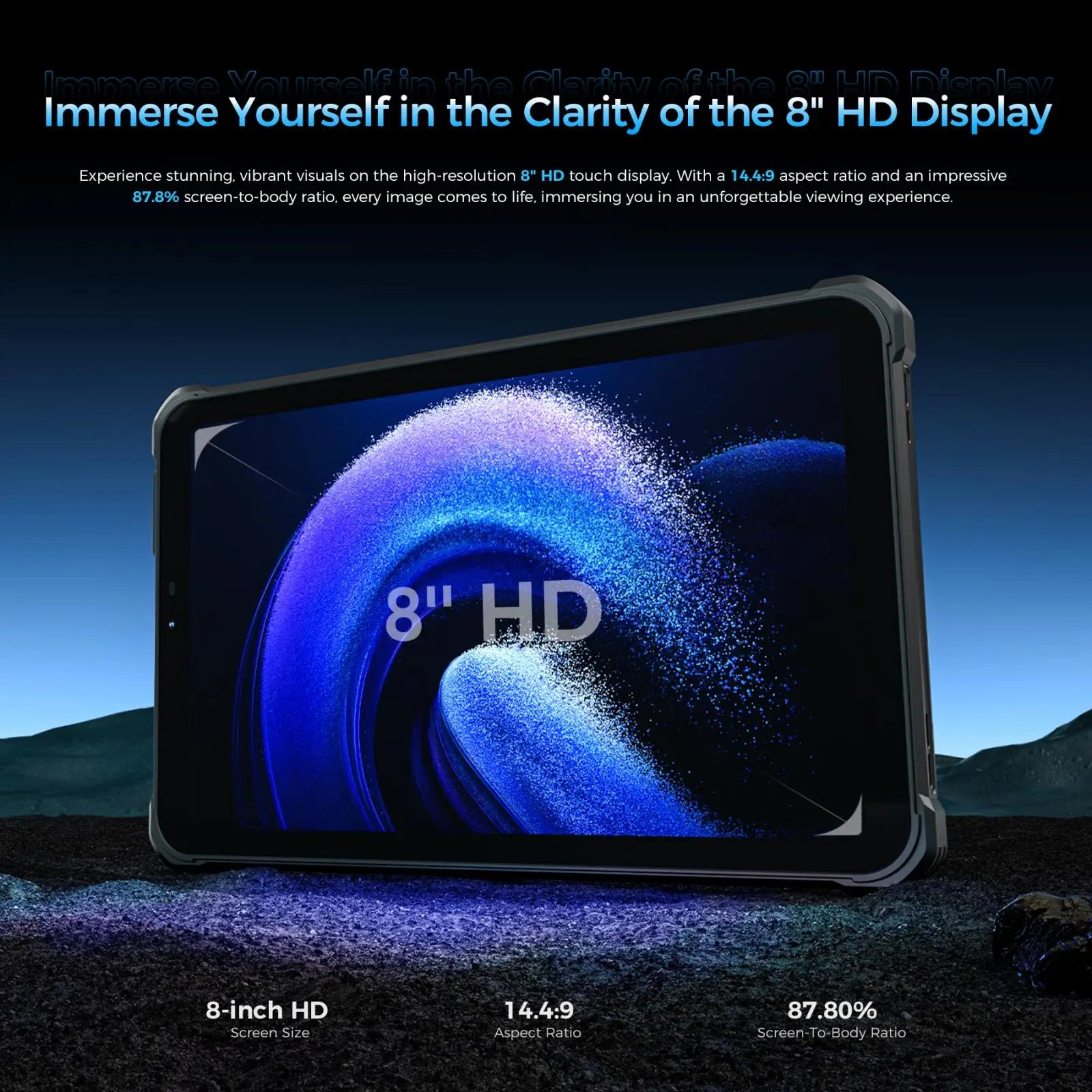 Oukitel  RT3 Plus Rugged Tablet PC 11000mAh Battery 4GB+128GB 8" HD IPS Screen 16MP Camera 4G Android 15