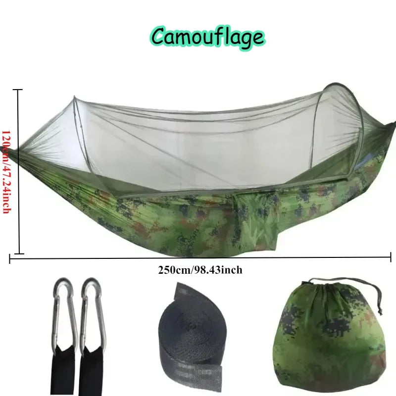 Outdoor Camping Hammock Hanging Bed with Mosquito Net