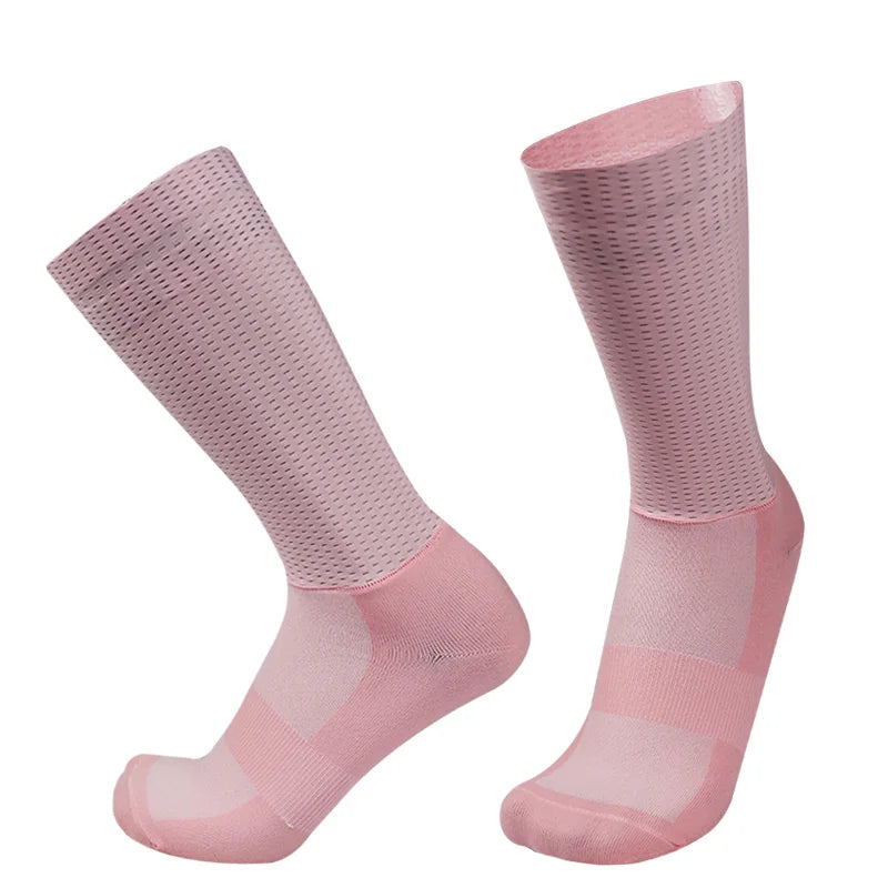 2026 Aero Socks Anti Slip Silicone Cycling Socks Men Bicycle Sport Running Bike Socks Calcetines Ciclismo