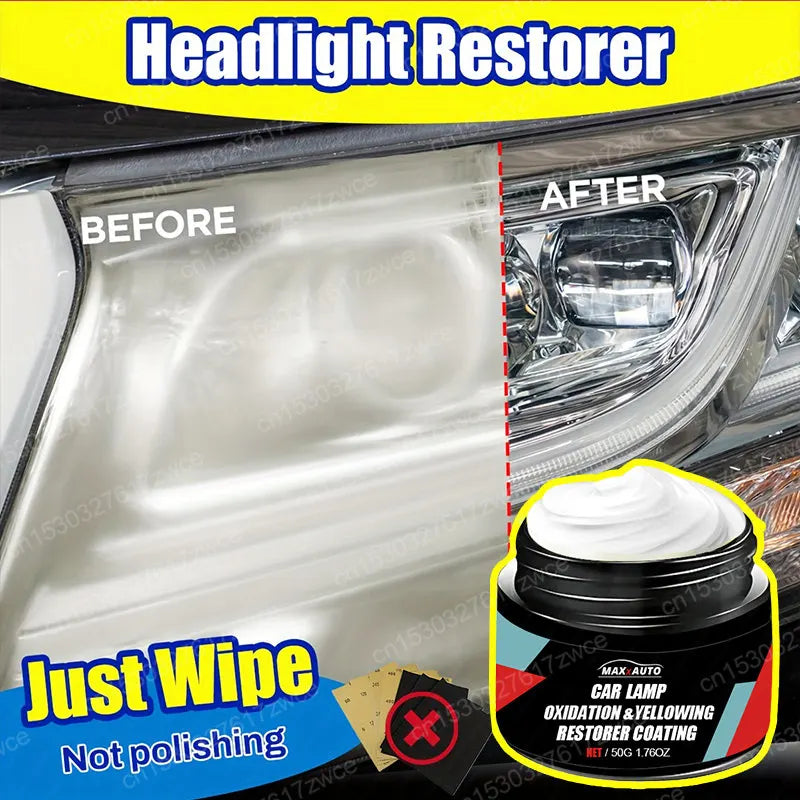 Car Headlight Restoration Polishing Kits Headlamp Scratch Remover Repair Cleaning Paste Remove Oxidation Headlight Polish Liquid