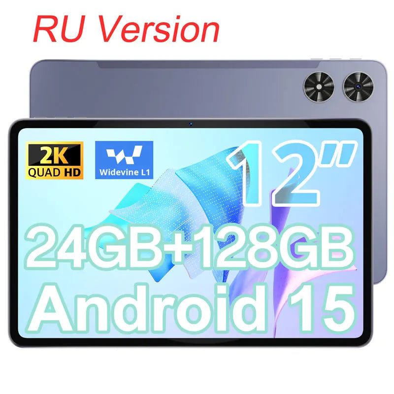 SVITOO Android Tablet 12 inch Large Screen Tablet 24GB+128GB 2K Display 18W Fast Charge 5MP+13MP Camera 8000mAh Battery Tablets