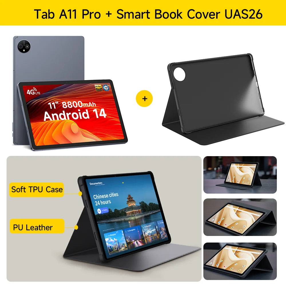 Ulefone Tab A11 Pro Tablet  16GB RAM (8+8) 128GB/256GB ROM 11‘’ MTK Helio G99 Android 14 8800mAh 4G Tablet