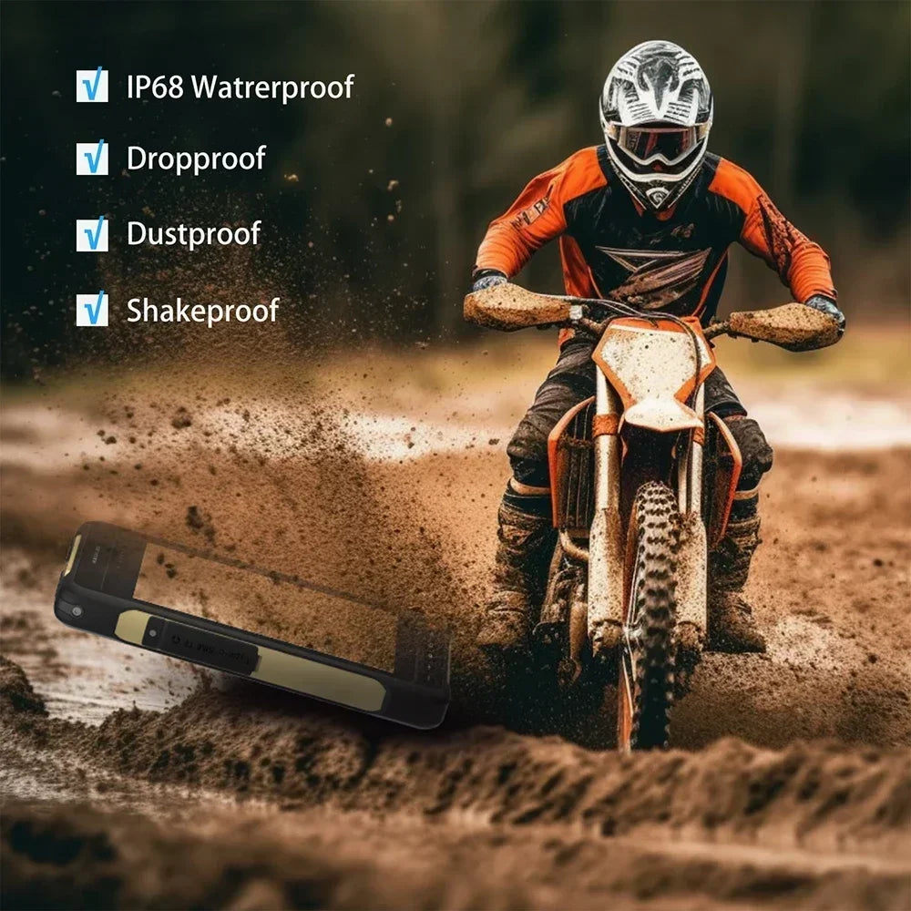 HUGEROCK 7 Inch X70 Rugged Tablet for Motorcycle Bicycle Navigation Camera Field Monitor 2600nit Android Smart PC Tablet 8+128GB