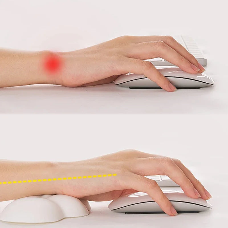 Leather Cloud Shape Wrist Rest Pad Soft PU Material Memory Foam Anti-Slip Rubber Base Office Keyboard Mouse Support Wrist Pad