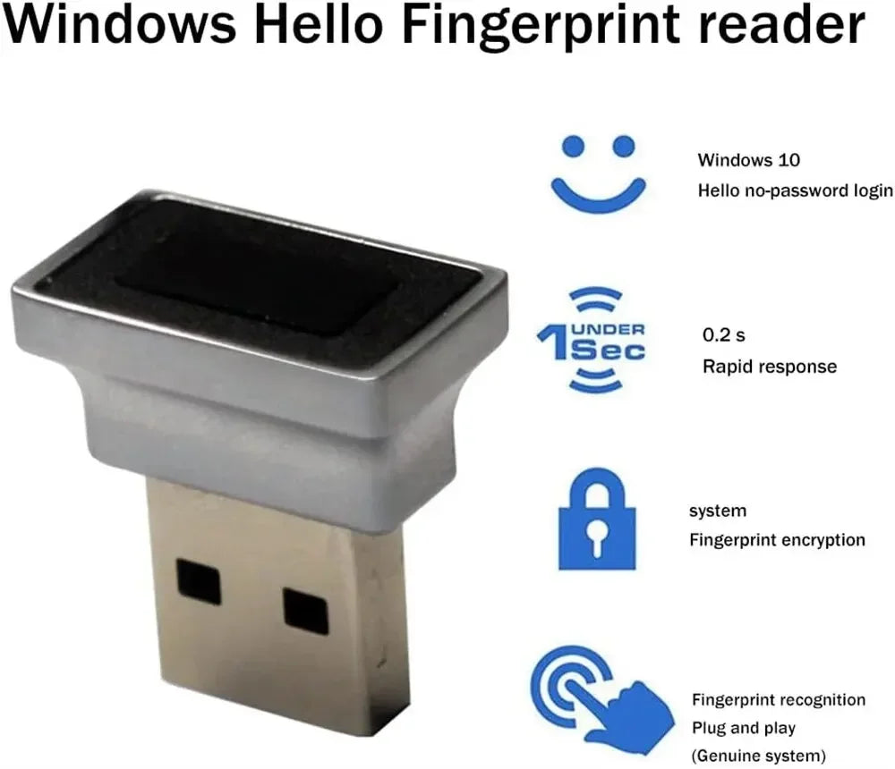 Usb Fingerprint Reader Module For Windows 10 11 Hello Biometric Scanner Padlock Fingerprint Unlock Module Laptop Accessories