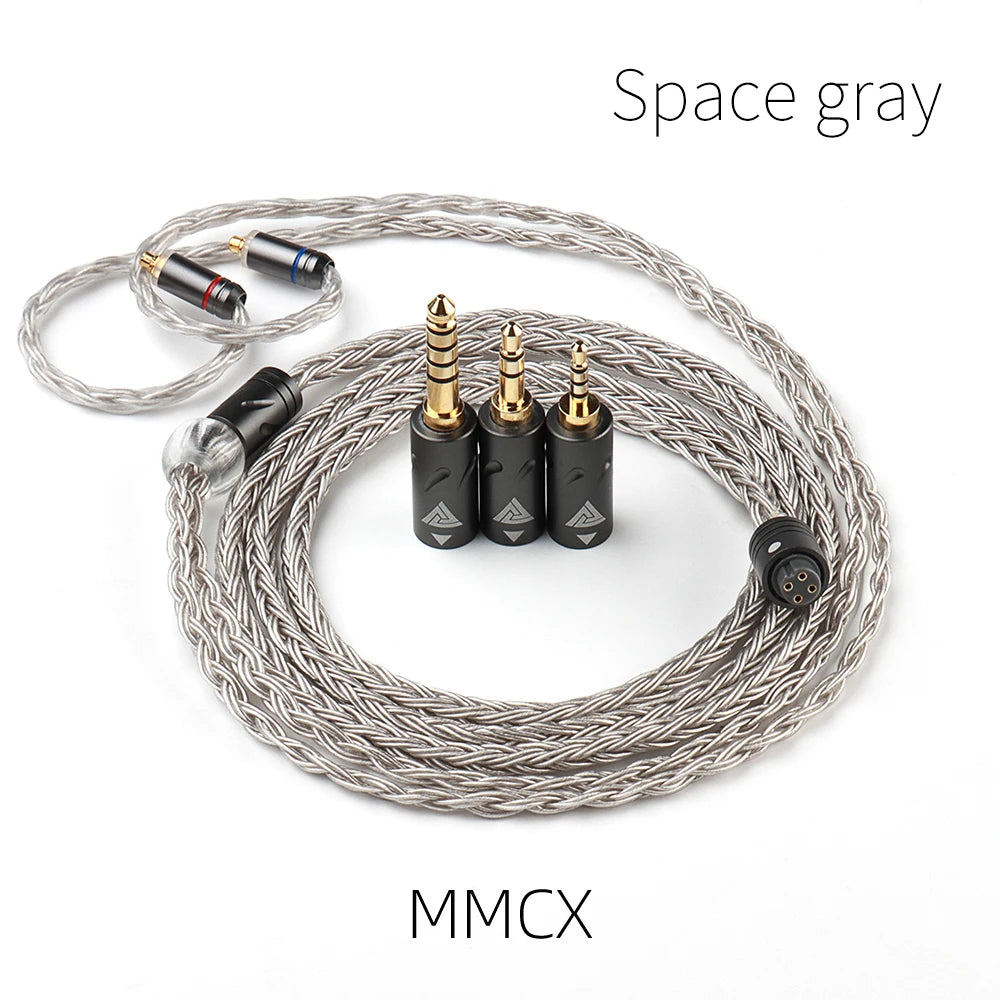 QKZ Q1 MAX 16 Stand 352 Cores Earphones Upgrade Cable 3 in 1 Silver Plated MMCX QDC KZ C Pin for QKZ HBB ZXT AS16 PRO ZSN PRO X