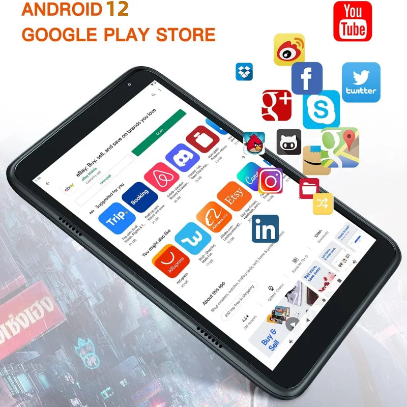 10.1 INCH QP10 Android 12 Kid Tablet PC 4GB RAM 128GB ROM Newest Sales 1024 x 600 pixels MTK8183  QuadCore 1.4GHz GPS WIFI