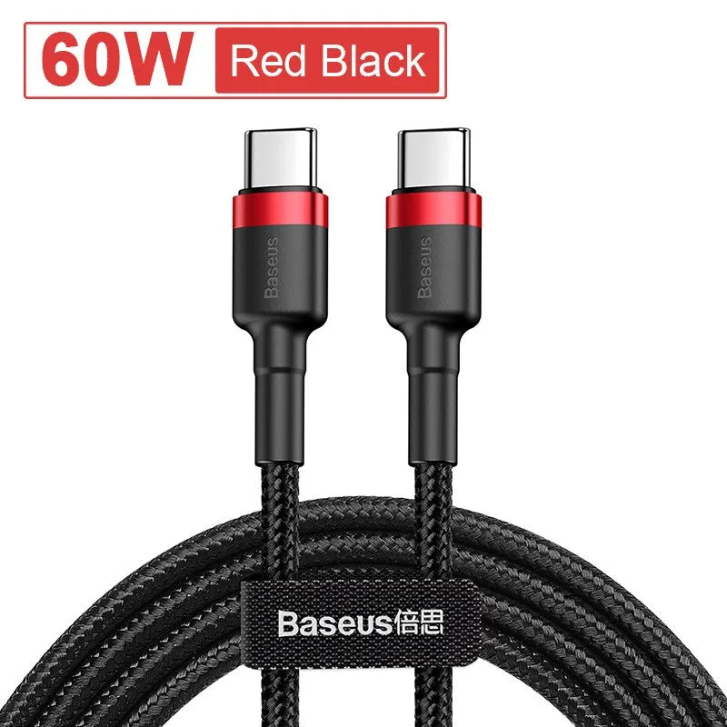 Baseus USB Type C To USB C Cable For iPhone 17 16 100W/5A PD Fast Charging Charger Cord For Macbook Xiaomi Samsung Type-C Cable