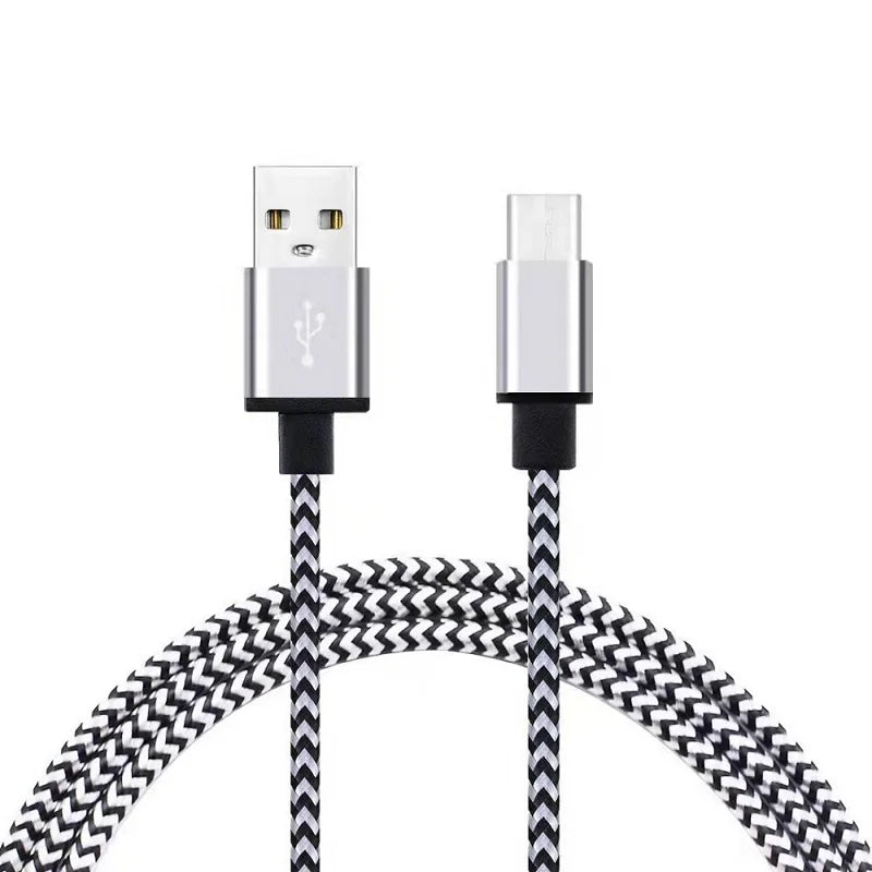 2.4A  USB Type C Cable Fast Charging Battery Charger Wire Woven Nylon Data Cable Mobile Phone Charger For Samsung Huawei  USB C