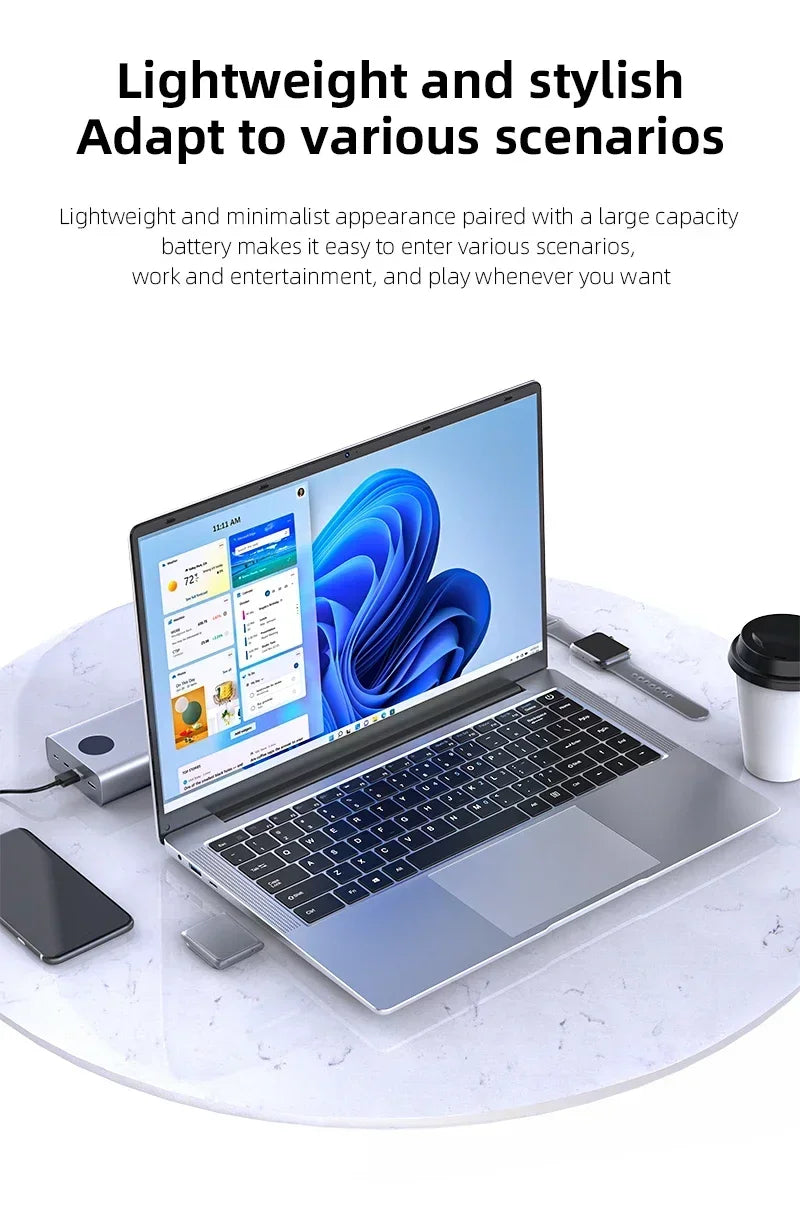 NEW 14.1'' Slim Office Laptop  Windows 11 Intel i7-7500U 12GB RAM 512GB 1TB SSD Intel ATOM X7 1920*1080 Office Study Computer PC