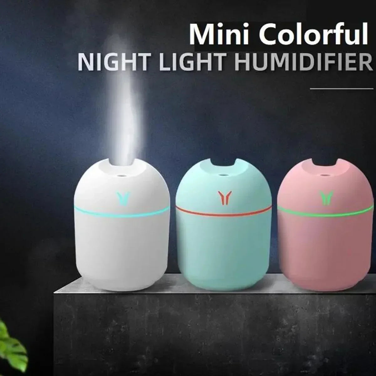1pc  Compact USB Aroma Diffuser & Humidifier withLED Night Light - Pink & Mint Green, Essential Oil Atomizer for Homeand Car Use