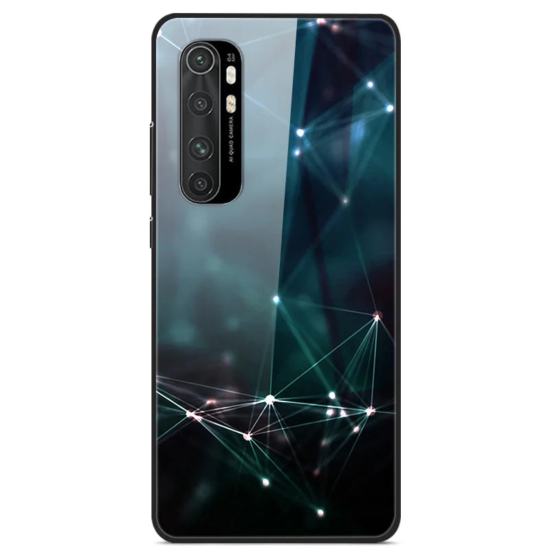 For Xiaomi Mi Note 10 Lite RU 6 GB 128 GB Case Tempered Glass Hard Back Cover For Xiaomi Mi Note 10 Lite Case Note10 Lite Fundas