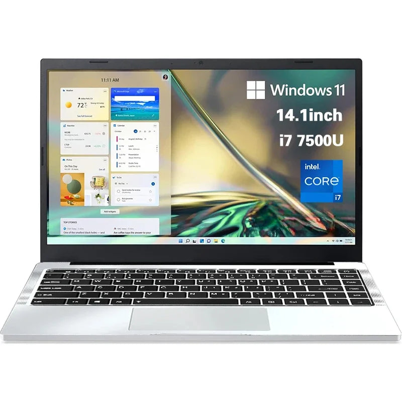 NEW 14.1'' Slim Office Laptop  Windows 11 Intel i7-7500U 12GB RAM 512GB 1TB SSD Intel ATOM X7 1920*1080 Office Study Computer PC