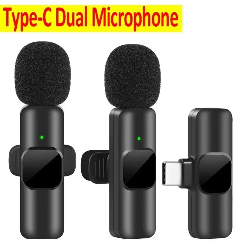 Basix Mini Lavalier Microphone Portable Audio Video Recording Mini Lapel Mic Wireless Microfone for IPhone TypeC ipad Game Phone