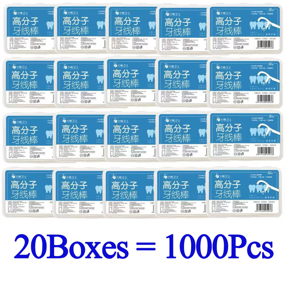 50-1000pcs Portable Dental Floss Toothpicks Teeth Stick Tooth Cleaning Interdental Brush Portable Dental Flosser For Home Travel